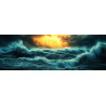 Tableau sur toile tempête marine 30x97 cm Tableau sur toile tempête marine 30x97 cm