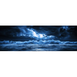 Tableau sur toile orage électrique en mer