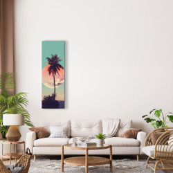 Tableau mural palmier et lune rétro ambiance