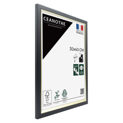 Cadre photo Actual noir doré 30x40 cm biais