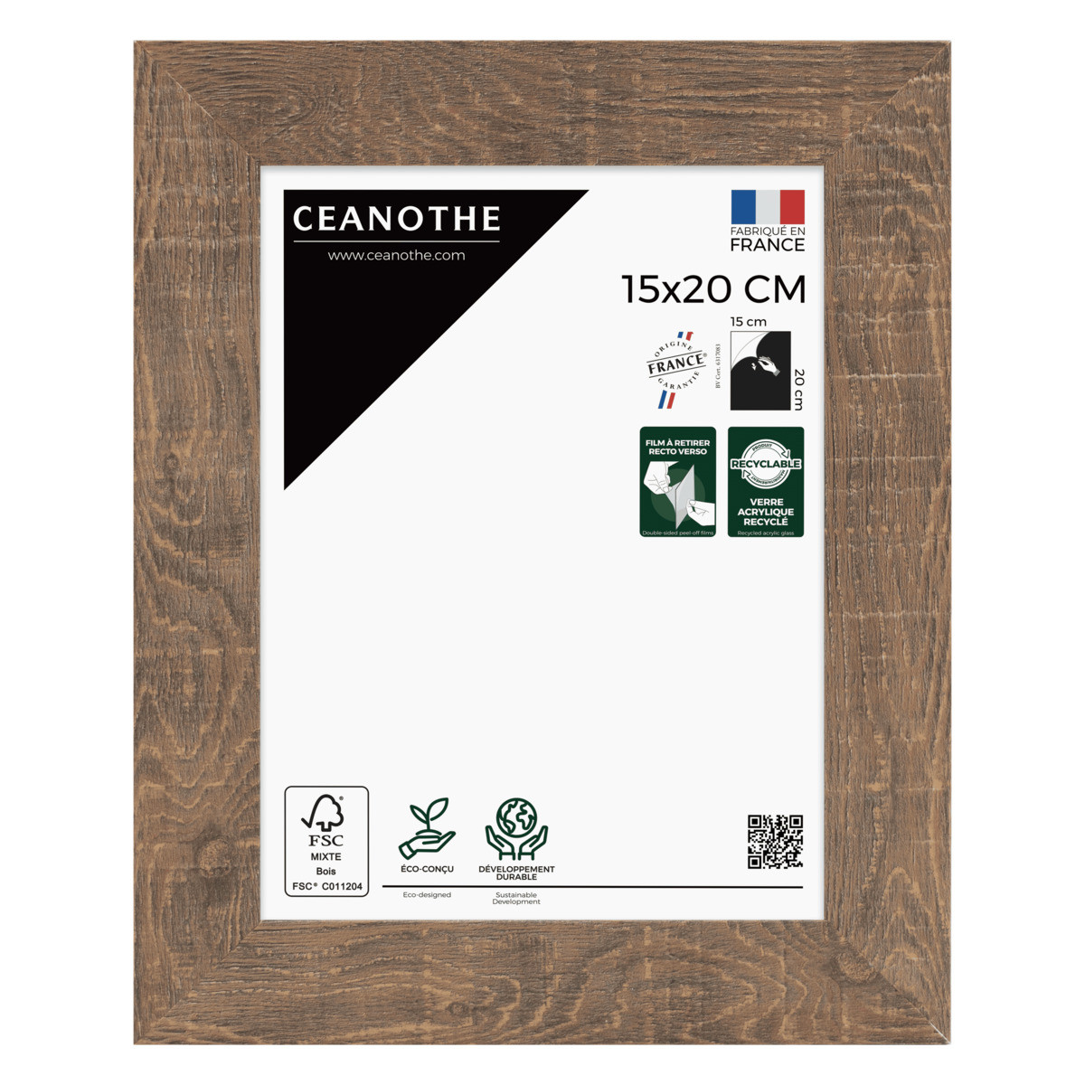 Cadre photo Fauve 15x20 cm face