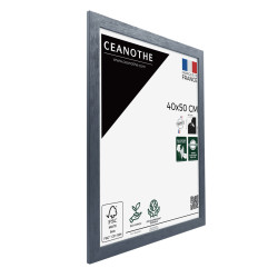 Cadre photo Karma gris bleuté 40x50 cm biais