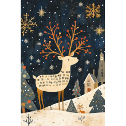 image Tableau sur toile cerf noël 30x45 cm