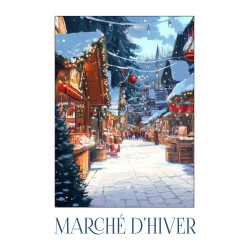 Tableau sur toile Marché de Noël 30x45 cm | Photoexpression