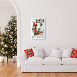 Tableau sur toile boules noël 30x45 cm - ambiance
