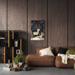 Tableau sur toile cerf noël 30x45 cm - ambiance