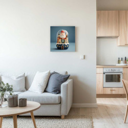 Tableau sur toile père noël 30x30 cm - ambiance