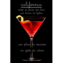 Tableau sur verre Cocktail 30x45 cm - Face