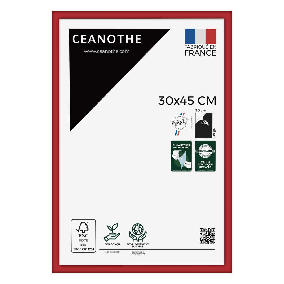 CADRE 30X45 ESSENTIEL ROUGE - face