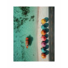 Affiche d'artiste encadrée parasols de plage colorés 40x50 cm image