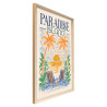 Tableau mural encadré Paradise Island exotique biais 40x60 cm