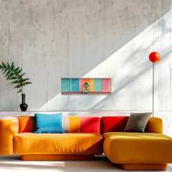 Tableau sur toile boîte à musique colorée ambiance