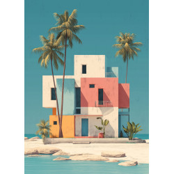 Tableau mural bâtiment design