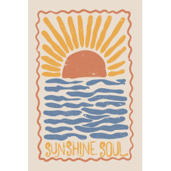 Tableau mural illustration couché de soleil