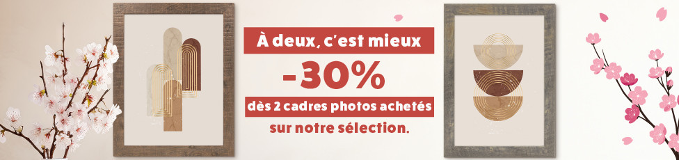 Promos cadres photos : -30 % dès 2 produits achetés | Photoexpression