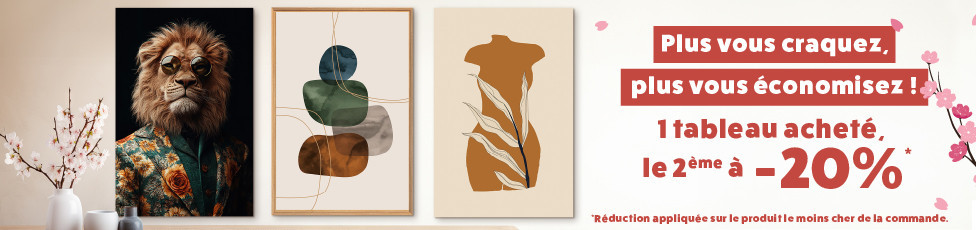Promos tableaux muraux : -20 % sur le 2ème  | Photoexpression